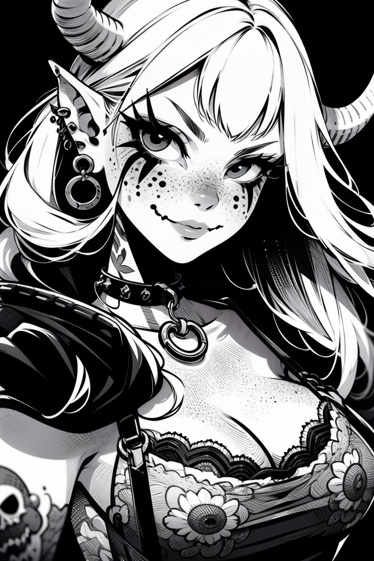 Thick Lined B&W Anime image by freckledvixon