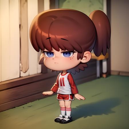 ((masterpiece, best quality)),(complex light), 1girl ,solo, full body, lynn loud, <lora:lynn_loud1-10:0.8>,shirt, shorts, raglan sleeves, chibi, black blue eyes,