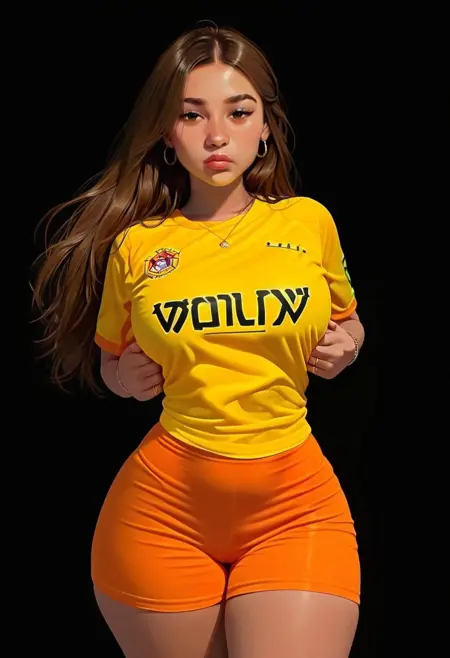 Football shirts and short black shorts!