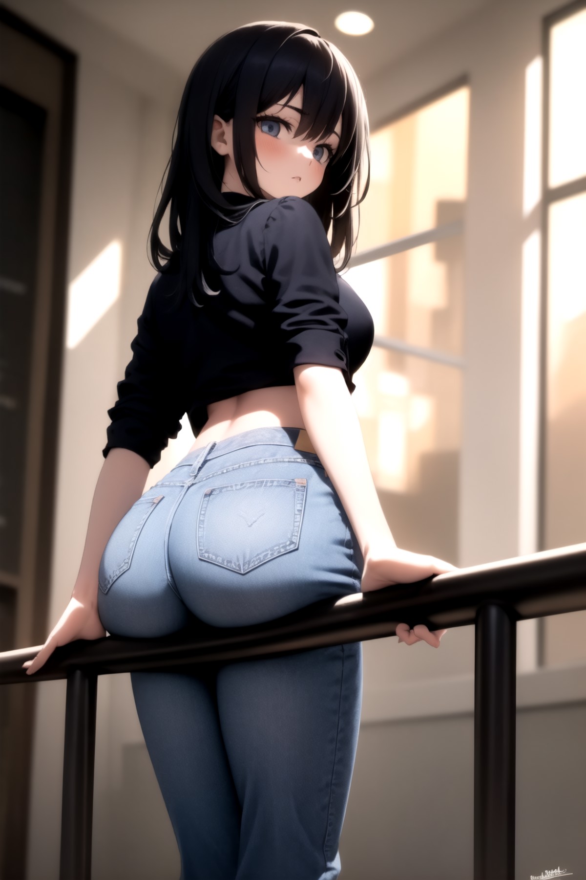 <lora:ass_support_object_v0.2:1.9>
1girl, ass support, jeans,
<lora:baggy_jeans_v0.9:1>, masterpiece, best quality, highly...