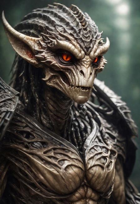 photography in the style of Labirynth, the dark crystal  movies, close up of (nature) and (fantasy) creature with a (diminute) sword stained with (detailed:1.5), in a beautiful and ruined ,fantasy,hyper detailed, real skin imperfections, hard lighting, bokeh, ((curi:1.2))(inspire forms in most beautiful New race:1.4) (beautiful:1.4) (ambient HR Giger:1.0)(alien world:1.0)