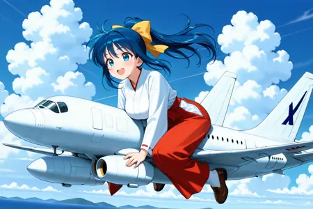 Civitai ジェット旅客機乗り 兼 ライディング飛行物類 / jet airliner rider and flying vehicle mount LoRA.