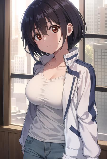 fuukoizumo, <lora:fuukoizumo-lora-nochekaiser:1>,
fuuko izumo, black hair, hair between eyes, (brown eyes:1.5), short hair,
BREAK shirt, white shirt, jacket, open jacket, pants, denim, beanie, red beanie,
BREAK looking at viewer,
BREAK indoors, classroom, (cowboy shot:1.5),
BREAK <lyco:GoodHands-beta2:1>, (masterpiece:1.2), best quality, high resolution, unity 8k wallpaper, (illustration:0.8), (beautiful detailed eyes:1.6), extremely detailed face, perfect lighting, extremely detailed CG, (perfect hands, perfect anatomy),