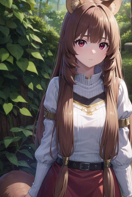 raphtalia, <lora:raphtalia-lora-nochekaiser:1>,
raphtalia, animal ears, brown hair, long hair, raccoon ears, raccoon girl, raccoon tail, (red eyes:1.5), tail,
BREAK arm garter, belt, brown belt, brown dress, dress, juliet sleeves, long sleeves, puffy sleeves, short dress,
BREAK looking at viewer,
BREAK outdoors, forest, nature, sun, sky, (cowboy shot:1.5),
BREAK <lyco:GoodHands-beta2:1>, (masterpiece:1.2), best quality, high resolution, unity 8k wallpaper, (illustration:0.8), (beautiful detailed eyes:1.6), extremely detailed face, perfect lighting, extremely detailed CG, (perfect hands, perfect anatomy),