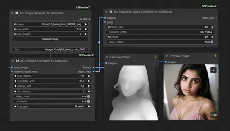SSParallaxX - 3D Parallax Animation for ComfyUI