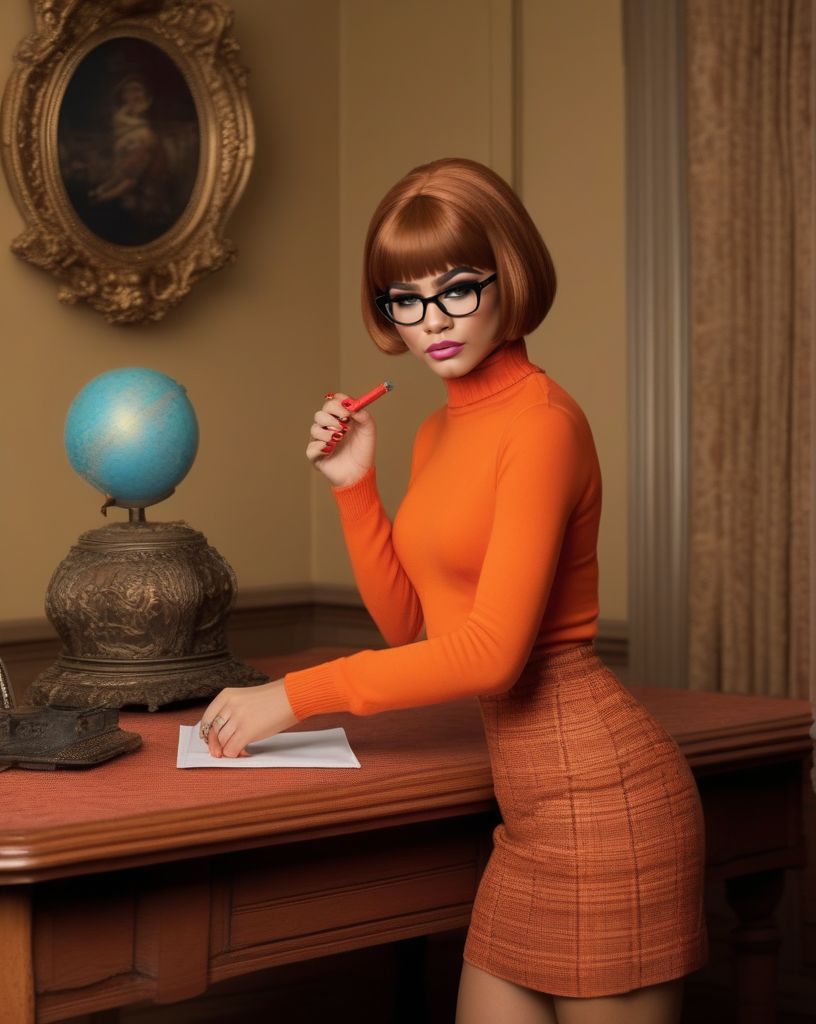 Orange outlet turtleneck velma