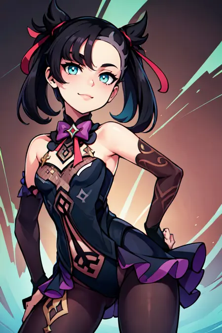 Marniel: Prinzessin der Spikemuth (Marnie x Fischl) (Pokemon x Genshin)