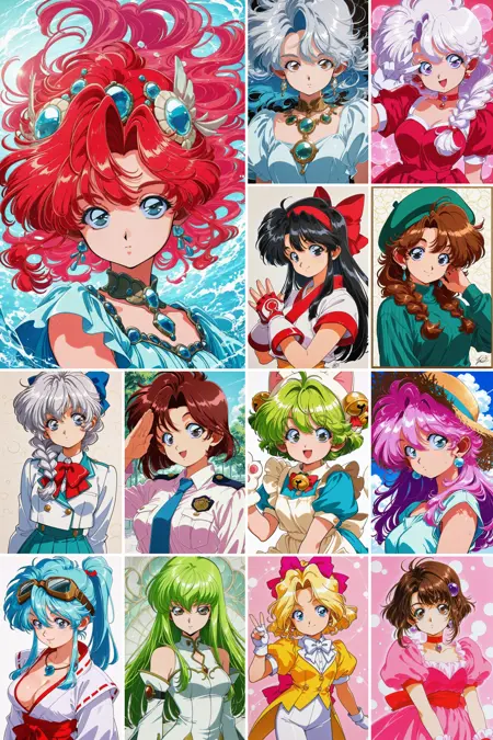 [illustrious XL] 阳子/陽子(hrn_yc) 1990s (style)/一种复古的赛璐璐画风 - Retro Artist Style