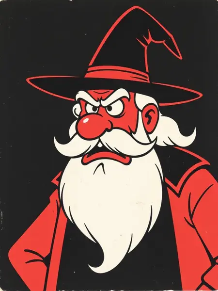 Wizard's Vintage Minimalism Cartoon