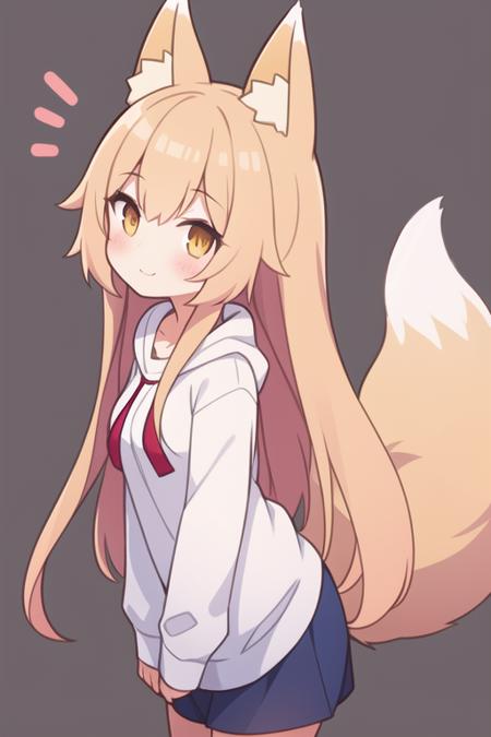 1girl,fox girl,fox tail,multiple tails,