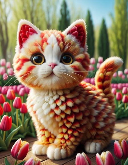 Adorable 3D Character, cinematic film still breathtaking Cute kitten wearing a tulip costume
<lora:TulipMania:1> jaynl-tm, made of tulips <lora:add-detail-xl:1> dynamic, action pose, running towards viewer, masterpiece, award-winning, professional, highly detailed, shallow depth of field, vignette, highly detailed, high budget Hollywood film, bokeh, cinemascope, moody, epic, gorgeous, film grain, 3D render, adorable character, 3D artâââ