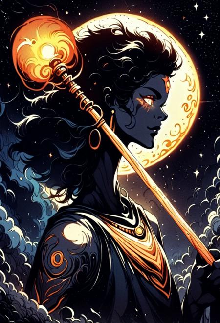score_9, score_8_up, score_7_up, score_6_up, score_5_up, score_4_up, Hindu god, black skin, dancing kicking and flailing in front of a churning cosmos, multiple arms, holding weapons, holding scepter, glowing rings, psychedelic occult signs and runes, exaggerated, skinny, dutch angle, dark space, stars and nebulae