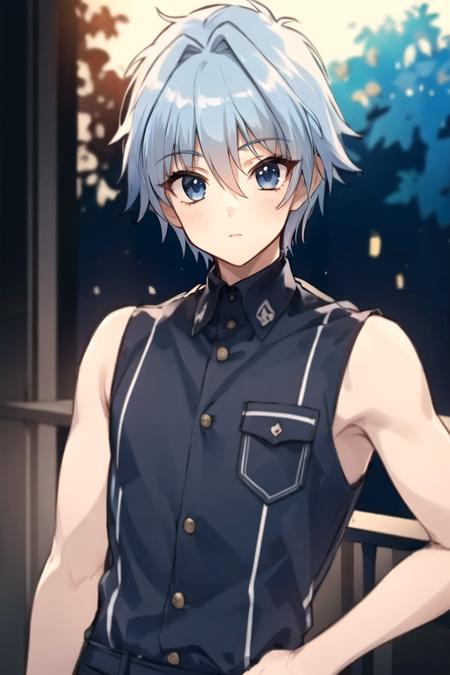 fuyuhiko_nishino, blue hair, blue eyes, short hair