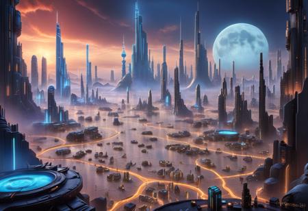 realistic, RAW photo, high quality, Stable_Yogis_PDXL_Positives, <lora:Cityscape_From_Above_Concept_Art_VW_Style:1.0> cyberpunk of a huge <lora:Dystopian_Future_(Architecture)_(SDXL)_(AD):0.3> Dystopian Future, made of energy, in , <lora:cyberpunk_xl_v1:0.5> vast city with <lora:Glowing_Bottle:0.5> Gl0w1ng B0ttl3, translucent,city in a moon crater,<lora:City of future v2:0.3> futur_city,volumetric light, in <lora:Moebius (Jean Giraud) Style:1.0> Moebius (Jean Giraud) Style page, featuring <lora:depths_of_h3ll:0.8> depths of h3ll
