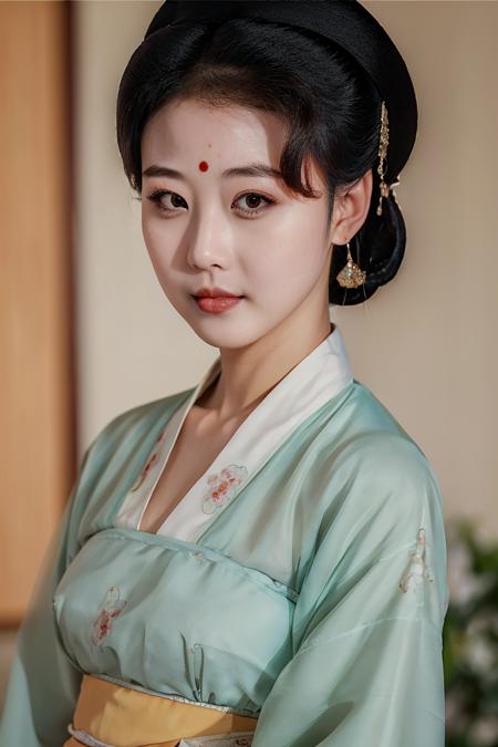 (masterpiece,best quality,ultra high res:1.2),(photo-realistic:1.2),(character portrait:1.3),hanfu,tang_style,blurry background,
1girl,23yo,(looking at viewer:1.2),zhouhaimei,sunset,<lora:hanfuTang_v35:0.4>,face_focus,black hair,<lora:zhouhaimei_sd15_0_-000004:1>,