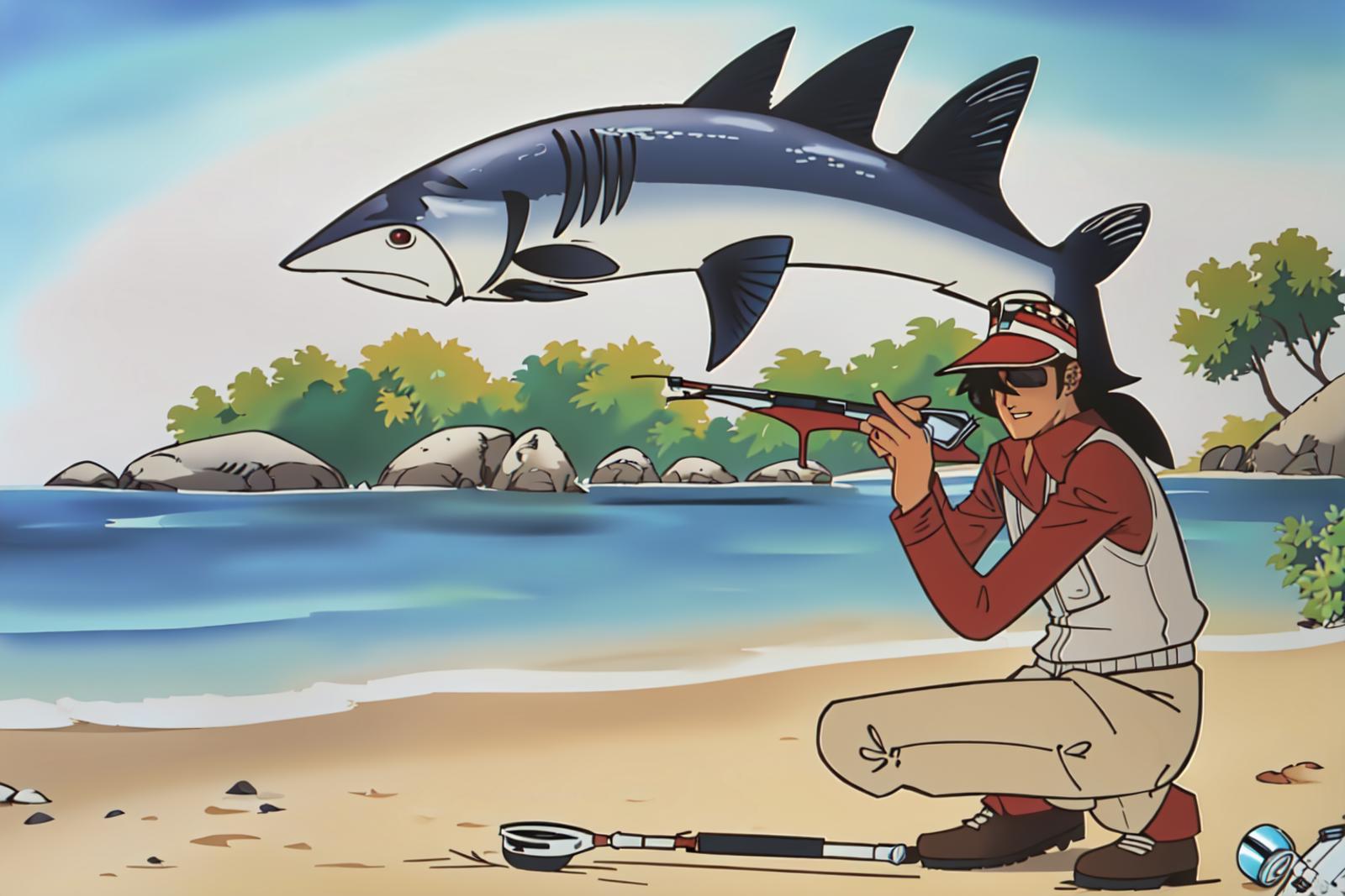 鮎川魚紳（釣りキチ三平1980年アニメ版） image by PecaTakashi