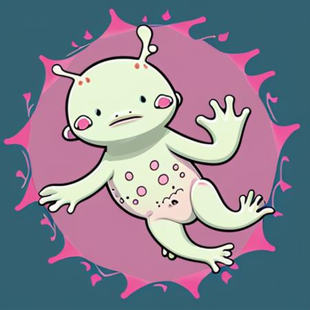 cartoon style Axolotl