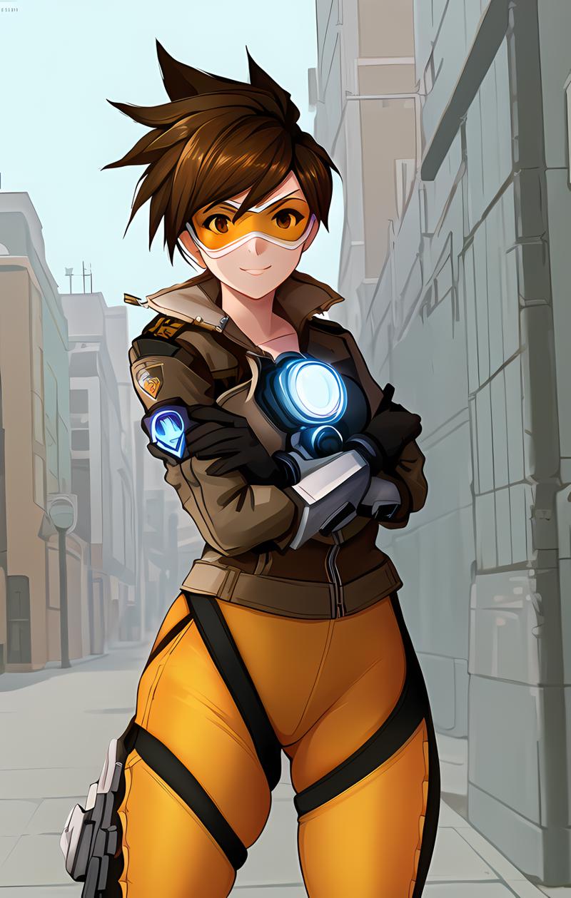 portrait of Tracer from Overwatch, centered, face, Stable Diffusion