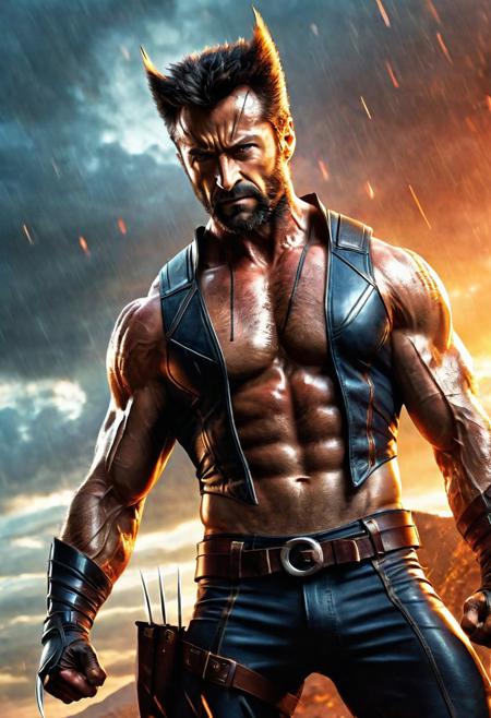 High resolution ultra-realistic of Beautiful Wolverine/Logan together with X-23, cinematic lighting, Marvel style, Wolverine with X-23 stand side by side in battle pose on a bloody and stormy battlefield, 8k, realistic modern Wolverine X-Men colorful combat costume, gazing straight ahead, dirty face, realistic brown eyes, full body, ultra realistic, cinematic style, athletic figure, day lighting, sharp focus, digital painting, Photograph Taken on Nikon D750, Alphonse Mucha, Hyperdetailed, hyperrealism, aesthetics reminiscent of X-Men, Attractive, asymmetric balance