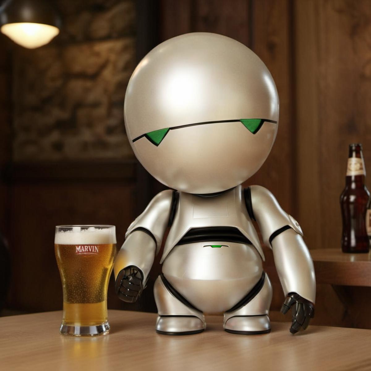 Marvin the Paranoid Android - The Hitchhiker's Guide to the Galaxy - SDXL image by PhotobAIt