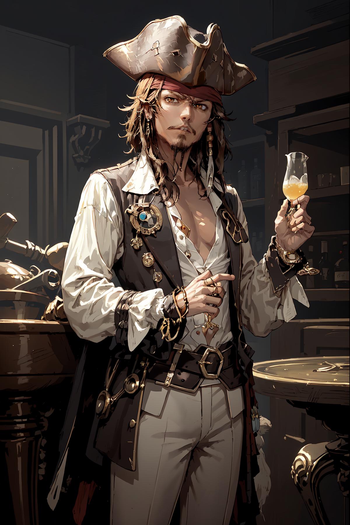 Jack Sparrow - Realistic + Anime - LoRA + Guide image by FallenIncursio