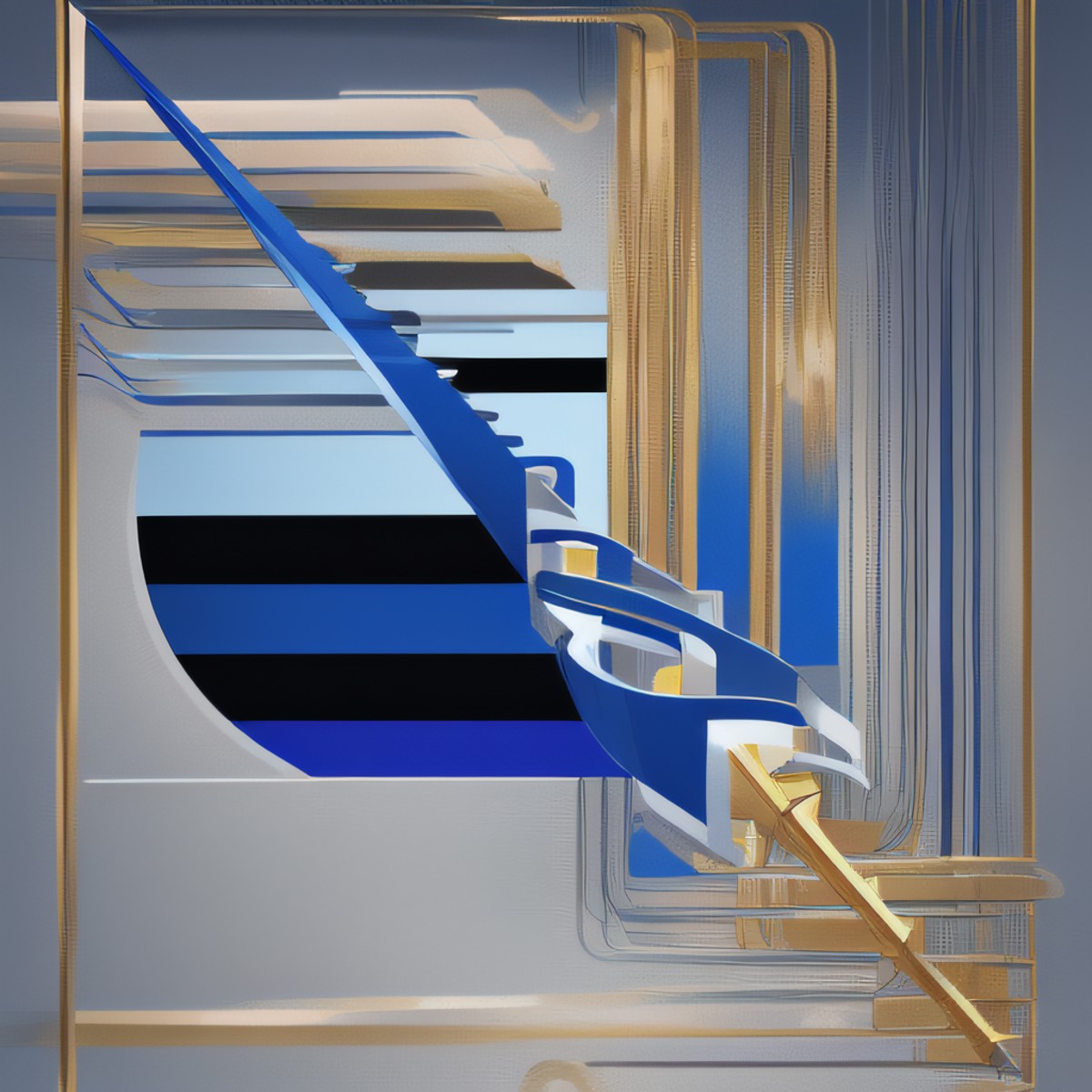 gold, silver, blue, color scheme
(spiral lance)
logo