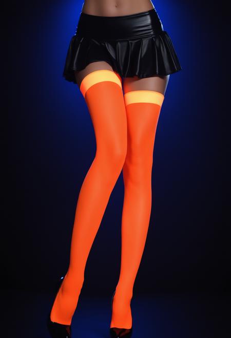 glowing, neon thighhighs, pantyhose, lingerie, bodysuit, fishnets