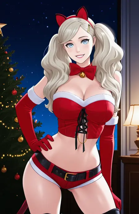 Christmas Ann outfit (crop top/micro shorts/cosplay)