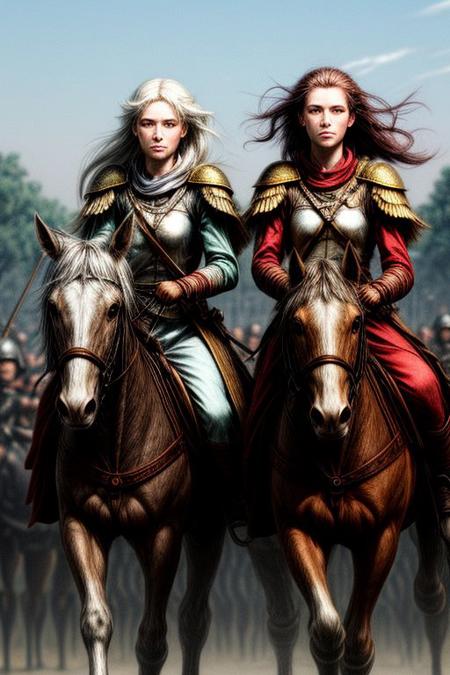 Valkyries riding to the last battle, sisters in arms.