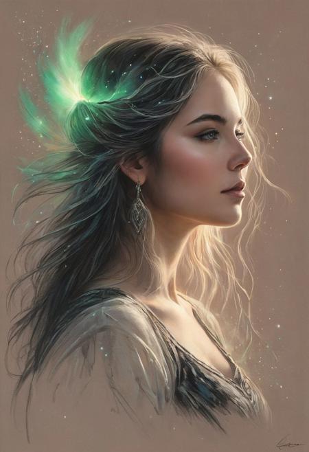 #pastel, #dry chalk drawing, #chalk on paper, #chalk shading, #chalk drawing, #tinted paper, #colored chalk drawing, #chalk shading, chalk drawing of northern lights in the form of (((woman made of northern lights: 1.5))), (((woman's ethereal head: 1.5))), #created entirely from the aether of the northern lights over the tundra, supernatural style, realistic style, infinite super high quality image and creation, infinite image detail, infinite realistic rendering, realistic global illumination, infinite special effect, Safronov Art by Giovanni Boldini, Andrey Atroshenko, Tanya Shatsevoy, Ross Tran, Anna Razumovskaya