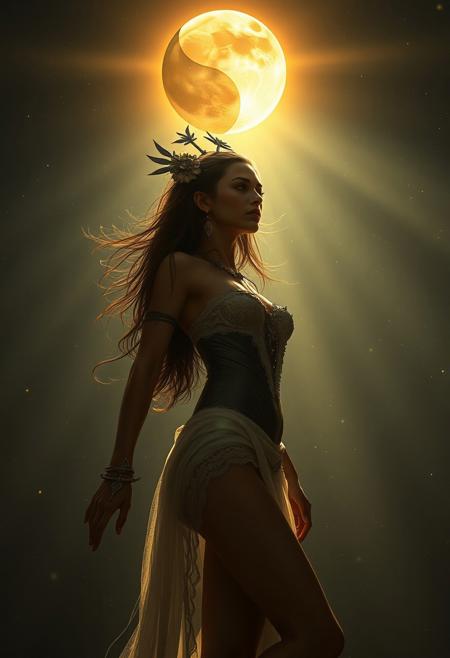 NSFW, art by Eleanor Vere Boyle and Andreas Untersberger, hantu ulat sutera
adaptive and halcyon atmosphere with dispersion, refined details, Sun, Moon, Star,
(brown and ivory dark blue colors:0.1),  (center composition, symmetry:0.1), style by nty, sexy, dynamic poses,