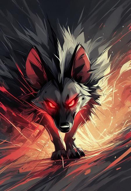 score_9, score_8_up, score_7_up, score_6_up, score_5_up, score_4_up, (solo), (fluffy:0.8), (feral), outdoors, furry, (((hyena))), female, glowing purple eyes, grey fur, black ears, claws, (fluffy cheeks:0.4), witch hat, (black dress), (red glowing magical staff), (cute:0.3), in the style of Beatrix Potter, cel-shading, monochromemuse, monochrome, greyscale, ink splatter, linquivera, forest, dramatic angle, (head focus, head shot, close up:1.5), cartoon, detailed background