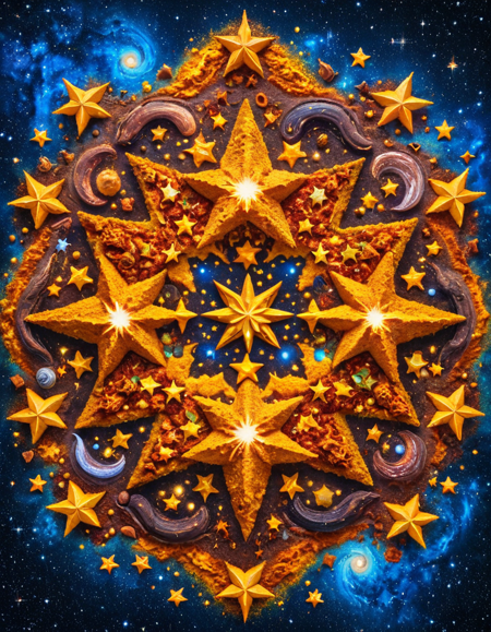 top-down view of a Astonishing ral-spicecurry, Stars in the sky, Abstract Illusionism, surrealism, <lora:ral-spicecurry:0.9>, detailed, extremely rich detail, complex, excellent composition, shiny, highly color focused, professional creative, fantastic aesthetic, delicate, great light, illustrious quality
