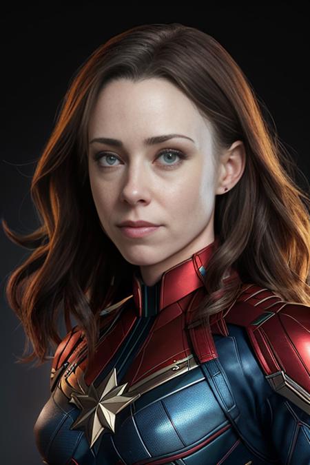 realistic Men's Journal portrait photo of (c453y4nth0ny-neutral3:1.0) with a lob hair posing as a glamour model dressed as CScarlet Witch, sharp focus, skin texture, light bokeh