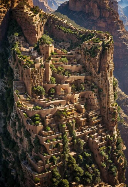 (The colonial city of the future, in the mist-filled Grand Canyon, on an unknown Earth-like planet, 2 moon on sky, Spaceship flight connects colonies, waterfulls:1.3), (Machu Picchu, a mountain settlement, incredibly spectacular:1.2), (Mario Botta:1.3), (avant-garde, future, reality, science fiction, photorealistic), (modern architecture:1.2), 
(Large Files, Ultra Realistic, 8K, 16k, FHD, HD, VFX, Perfect, Photography, composition, Architecture Sales Photography, Architecture Competition, Ultra High Resolution, Cinematography, High Resolution Image:1.1), (dramatic lighting, direct sunlight, ray tracing, clear shadow:1.2),  (real landscape:1.1), (blurred background:1.0), (urban background, more_details) ,
ac_neg1, great lighting, clear, hillscastel, extrusionbuilding, vertical