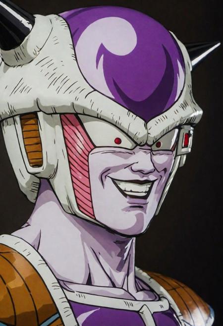 2D  Portrait , (best quality, masterpiece, detailed, highly detailed face) Freezer Armor Smile