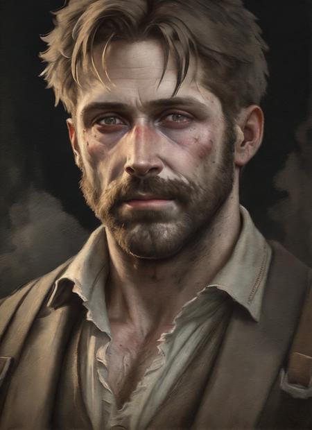 a portrait of sks person coal miner in 19th century, beautiful painting with highly detailed face by greg rutkowski and magali villanueve, <lora:locon_ryangosling_v1_from_v1_64_32:1.3>