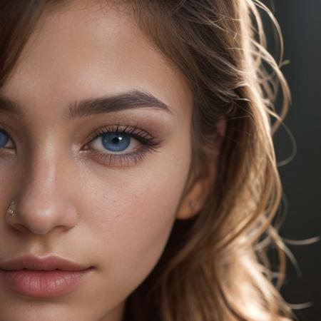 blue eyes.long curly hairs, mulatto  girl.beauty, realistic, masterpiece, photorealistic, 4k, 8k, super realistic, realism realistic, 1girl, (detail skin texture, ultra-detailed body), atmospheric scene, masterpiece, best quality, (cinematic light), fine lines mild under-eye circles skin detail, some acne don't look at camera A few facial hairs and eyebrows not plucked