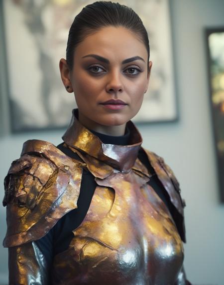 MilaKunis,<lora:MilaKunisSDXL:1>female, realistic photo, full body!! shot!!! trending on artstation and pixiv clean symmetrical facial features proportions cosplay as a cinematic film still 8k hdr movie poster style of the official media in wet sculpture studio. wearing clothes made out from watercolor shiny plastic armor designed by balenciaga holding fireim "by james turrell" standing with her arms up to camera while smiling at an attractive female model that is flushing cutely looking into your soul inside his mouth! she's open dress being held over you ultra detailed painting beautiful lighting golden hour sunset clouds backlit dramatic sky atmosphere intricate details epic photography hyperrealistic