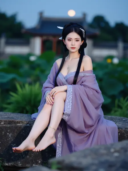 X紫色战国袍古风汉服hanfu(Lib)