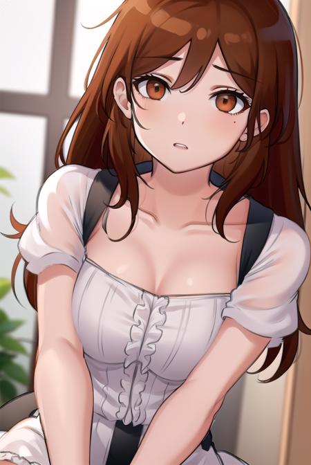 akanetaira, <lora:akanetaira-lora-nochekaiser:0.8>,
akane taira, long hair, brown hair, hair between eyes, (brown eyes:1.5),
BREAK thighhighs, dress, bow, collarbone, short sleeves, frills, shoes, puffy sleeves, black footwear, black dress, red bow, white thighhighs, puffy short sleeves, zettai ryouiki, wristband,
BREAK looking at viewer,
BREAK indoors,
BREAK <lyco:GoodHands-beta2:1>, (masterpiece:1.2), best quality, high resolution, unity 8k wallpaper, (illustration:0.8), (beautiful detailed eyes:1.6), extremely detailed face, perfect lighting, extremely detailed CG, (perfect hands, perfect anatomy),