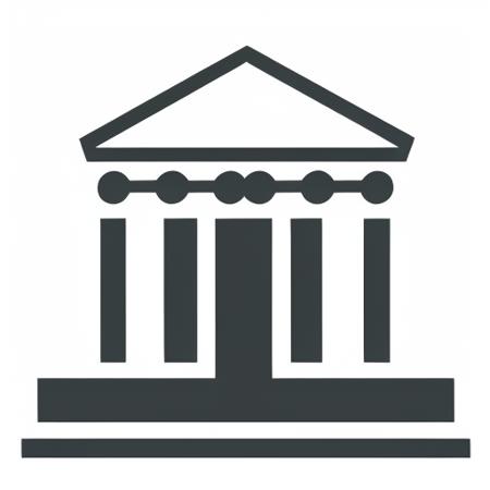 icon of a court building on (white background:1.3)  <lora:icons:1>