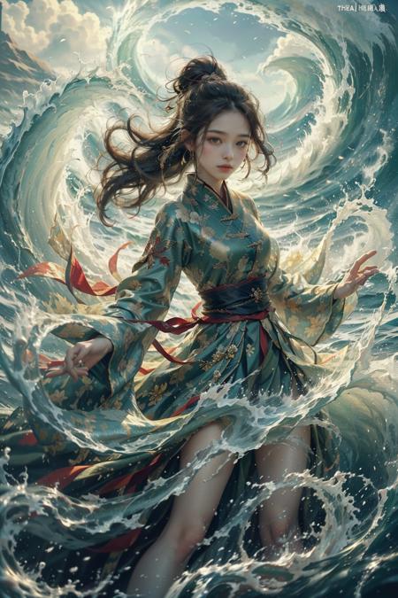 haifeisiv6,arafed woman in a dress in the water with a wave,xianxia fantasy,cinematic studio light! windy,intricate oil sweeps,wu liu,inside the curl of a wave,movie promotional image,highly detailed photo,chinese girl,4 k photoshopped image,
Best quality,masterpiece,ultra high res,<lora:20240118-1705551743354-0015:0.65>, color balance, marvelous composition, exquisite detail, extremely complex, stunning, epic, cinematic, dynamic, rich colors, ambient background, contemporary, open awesome, great still, artistic, fine classic, fantastic, elegant, lovely