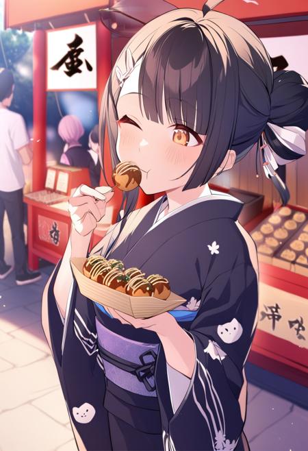 takoyaki eating holding