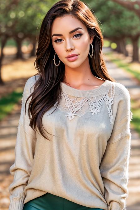 S418_JessicaWilde, long hair, smiling, modern photo, (wearing edgPO pullover, edgPO), <lora:edgPullovers:1>, (wearing leggings), walking in the park, calm atmosphere, (35mm, F/2.8) Photo Focus, DOF, Aperture, insanely detailed and intricate, character, hypermaximalist, beautiful, revealing, appealing, attractive, amative, hyper realistic, super detailed, beautiful woman, ((detailed eyes)), long eyelashes, (glossy lips), sfw