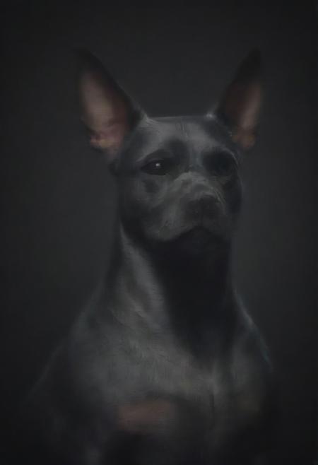 (best quality, 8K, high resolution, masterpiece), ultra detailed, (3D CGI), black sunglasses, trendy, fashionable, silver and black stylized angry muscle doberman on a black background, countryside advertising, winning photo,