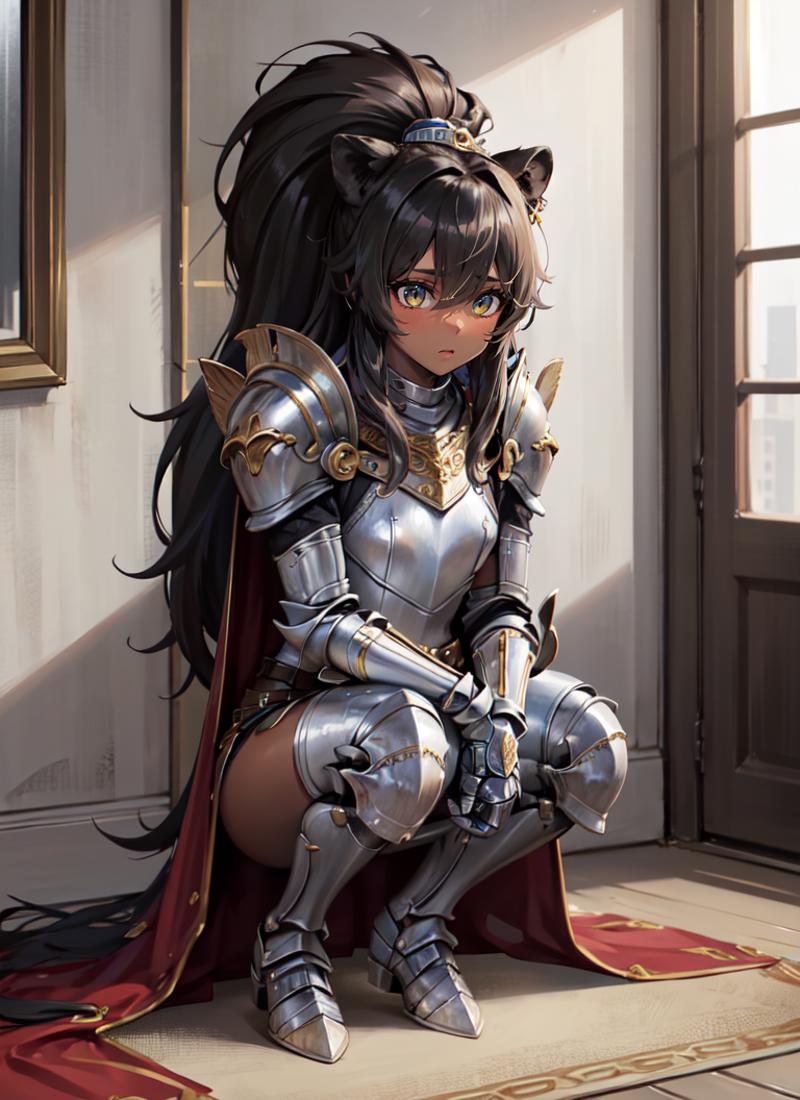 Female knight with holding a sword(reverse grip) image by worgensnack