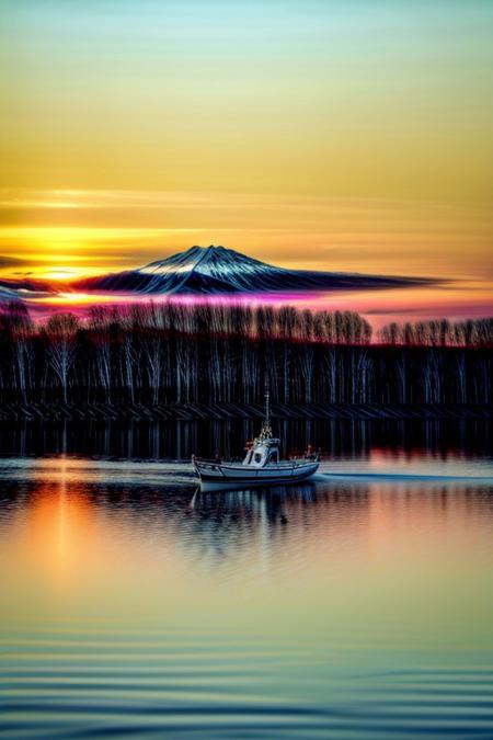 masterpiece, best quality, ultra-detailed, realistic, 8k, RAW photo, distant-view, (fisherman fishing troubles on small boat on lake, small fish were flying on the water around the fisherman:1.37), eagle on distant trying to catch the fish, emphasize some little birds flying around, award winning realistic photography, early morning,  beautiful clouds, dappled sunlight, scenery photography, perfect shadow, perfect natural lighting, rich colors, perfect composition, intricate details, absurdres, perfect colors, flawless complexion photo, perfect intricate detailed, very aesthetic, surreal, lifelike, real life scenery photo, top quality, trending on artstation, meadows, glitter, prettiest landscape, all kinds of flowers, flowers field, pine tree, fantastic, stunning, outstanding, early morning, sunrise sky, beautiful clouds, dappled sunlight, breathtaking beautiful nature photo, out-of-this-world scenery, perfect reflection on water, depth of field, fisherman best day, detailerlora,