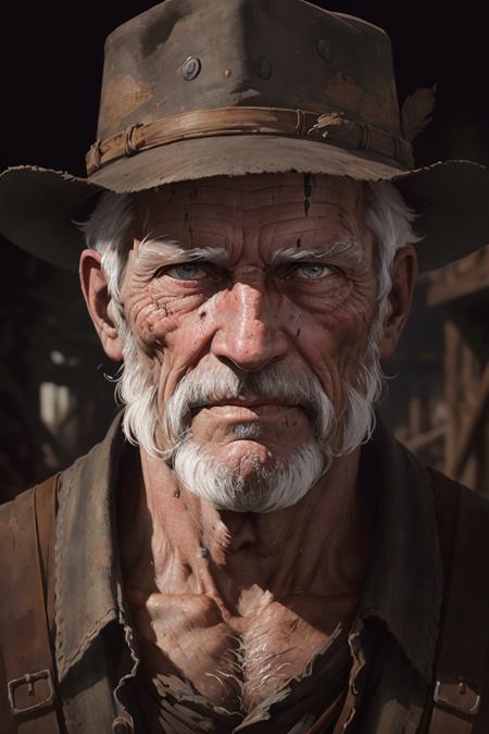 a portrait of an old coal miner in 19th century, beautiful painting with highly detailed face by greg rutkowski and magali villanueve