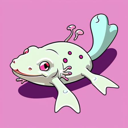cartoon style Axolotl
